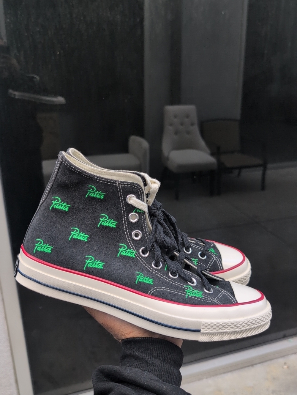 Men's Converse x Patta Chuck 70 Hi "Black Jolly Green" sneakers Size 9.5 NWOB